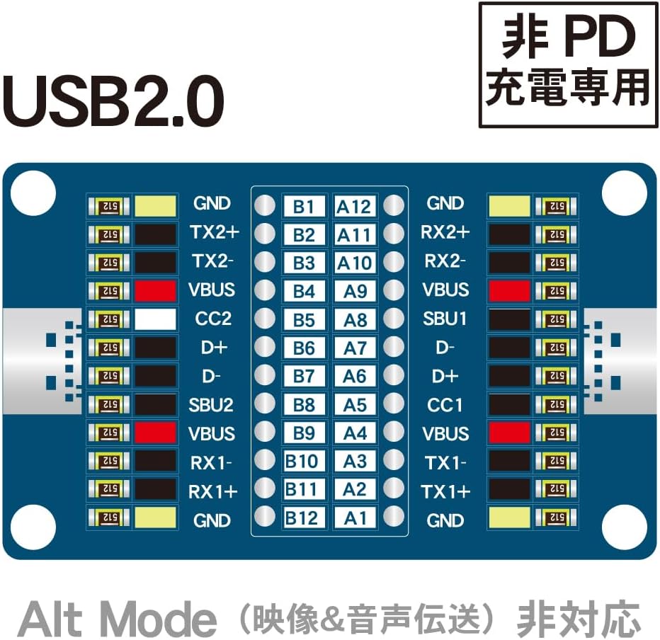 エスエスエーサービス 24pin対応 Type-Cケーブル結線検出モジュールボード USB-C ケーブルチェッカー MS-010 - 画像 (9)