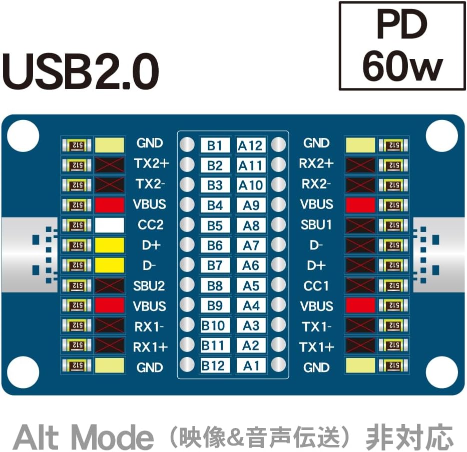 エスエスエーサービス 24pin対応 Type-Cケーブル結線検出モジュールボード USB-C ケーブルチェッカー MS-010 - 画像 (7)